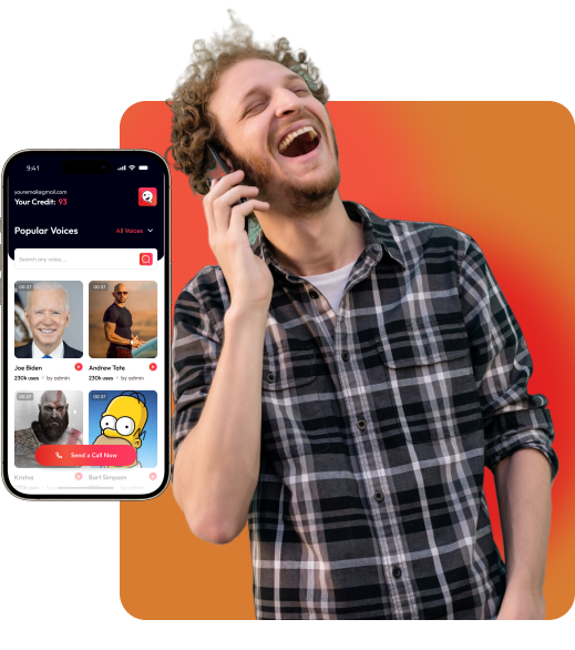 iPhone 15 Pro Portrait Mockup and a young man talking on the phone