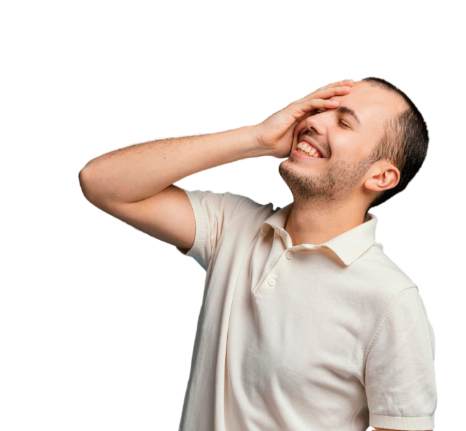 Portrait of a man laughing